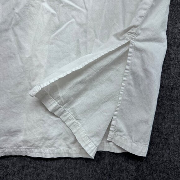 JacJac Vintage Womens Embroidered Cottage Button Up Shirt Size L? White Cotton - Picture 10 of 15